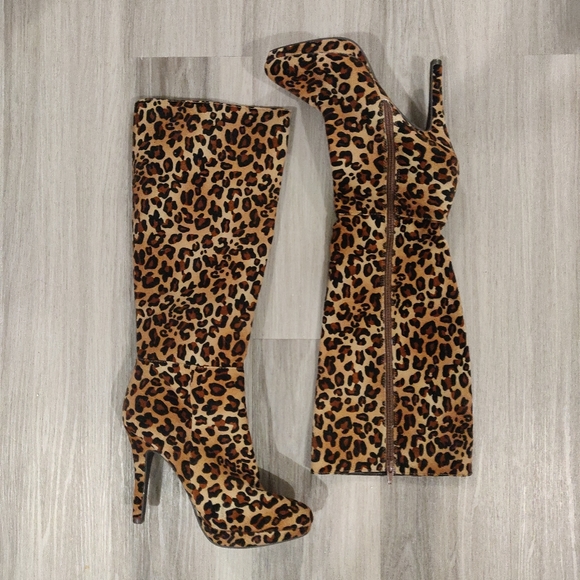 Worthington Shoes - NWOT Worthington leopard knee high boots size 8